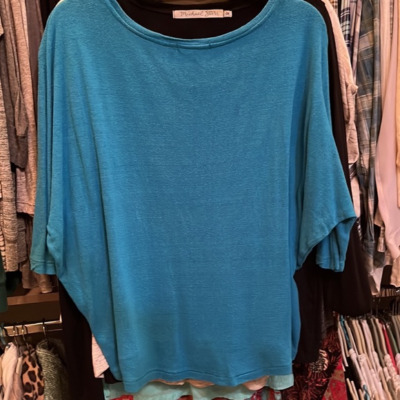 3/4 Sleeve Aqua Top from Alternative, Size M. - Picture 2 of 6
